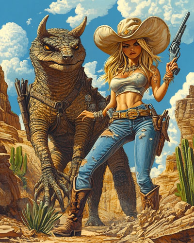 Chupacabra and Cowgirl – Mythical Beasts Wall Art