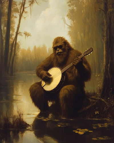 Fouke Monster Playing Banjo