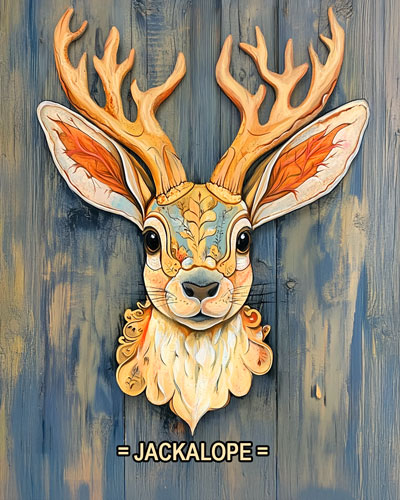 Jackalope Plaque – Mythical Beasts Wall Art